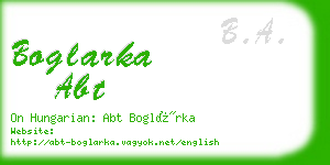 boglarka abt business card